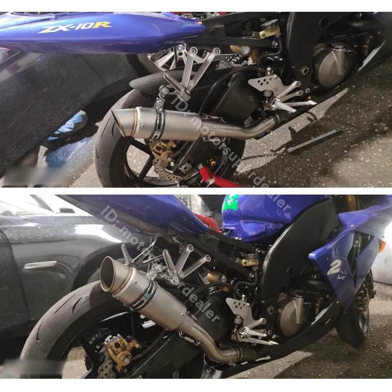 Deslizable para Kawasaki Ninja ZX10R 2004-2005 tubo de escape medio silenciador de reemplazo Foto 2 de 4