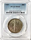 1947 Walking Liberty MS65 Half Dollar TONED Both Sides PCGS Graded Walker 6630