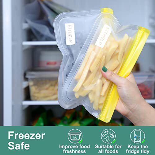 21 Pack Reusable Storage Bags BPA Free, Leak-proof Freezer Bags 21PACK-Colorful - Picture 5 of 7