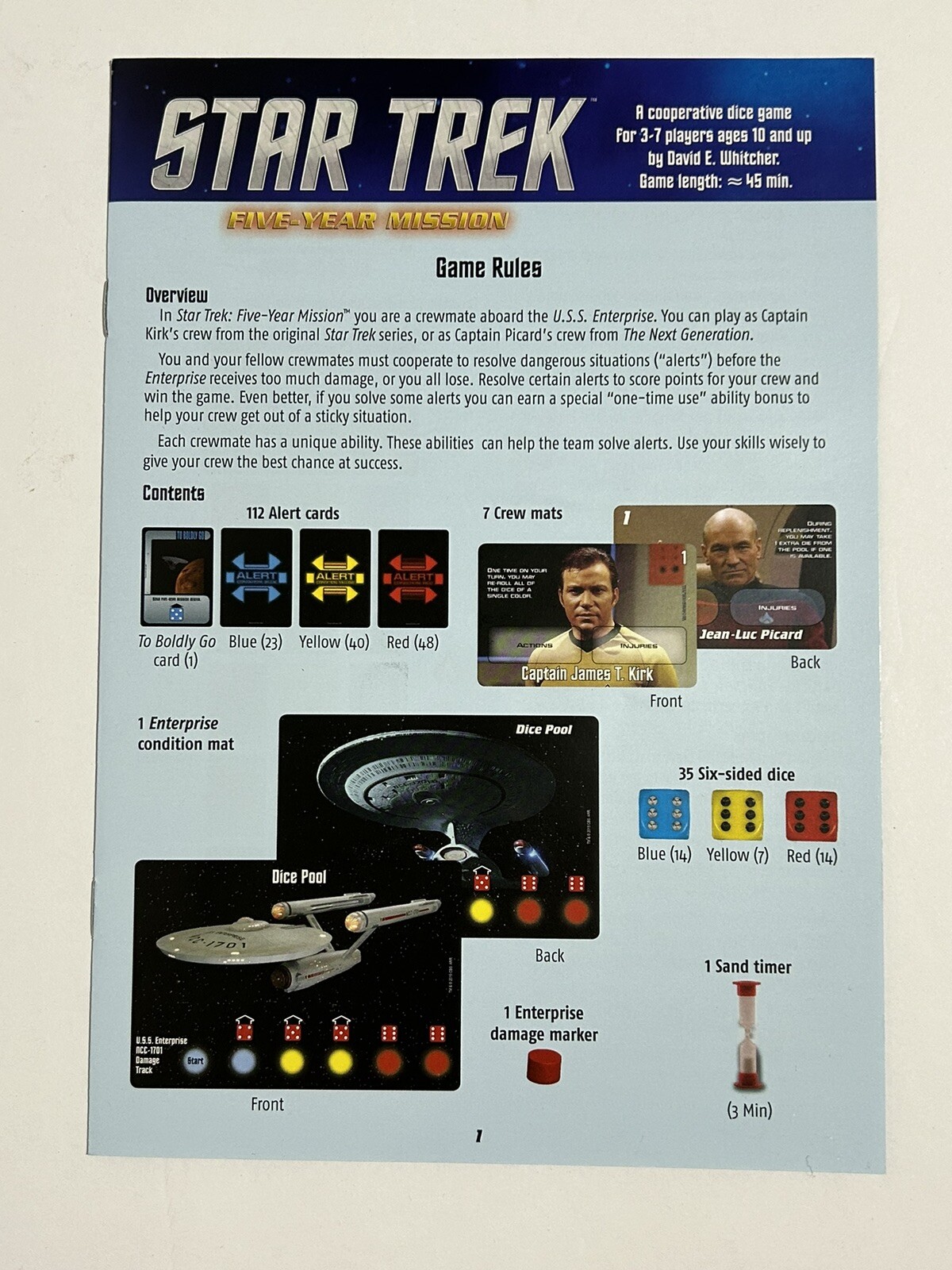Star Trek - Five-Year Mission Game Mayfair Games 2015 Open Box Unpunched