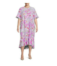 Women's Tiered Dress Ruffle Sleeves Large Flower Print Plus Size 4X  NEW