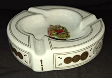 VTG ROMEO & JULIETA CIGAR 10" 1875 PORCELAIN GOLD MEDALS TRIM ASHTRAY SPOON REST