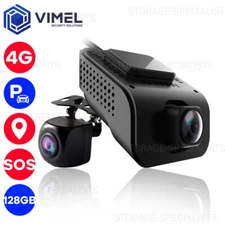 4G Dash Camera GPS Tracker Car Front Rear 128GB 24/7 Hardwired Security Parking