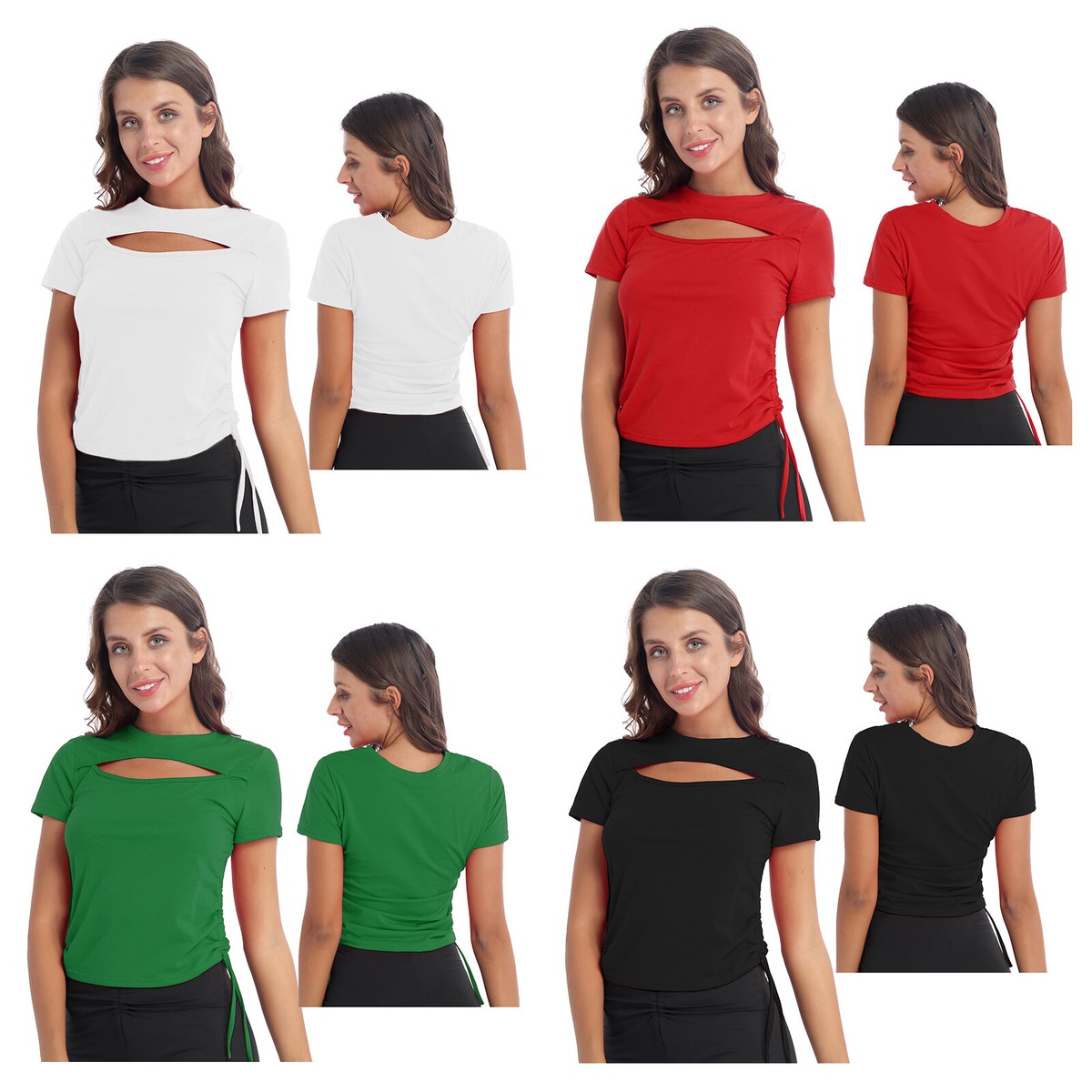 Slub Jersey Vented Shoulder Cutout Top Slub Jersey Vented Shoulder Cutout Top