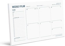 Weekly Planner - 9 x 6' - Desktop Planning Pad with To-Do List, Daily Schedule,