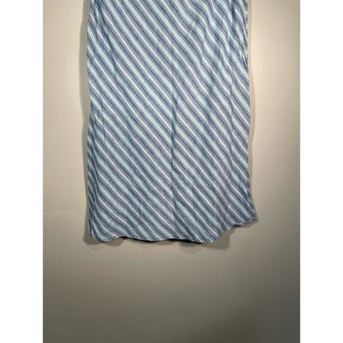 Vintage Cherokee 100% Linen Blue Striped Midi Skirt - Picture 7 of 8