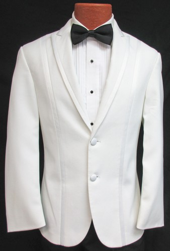 Mens White Tuxedo Dinner Jacket Modern Slim Fit Wedding Prom Cruise Fitted Suit - Picture 2 of 5