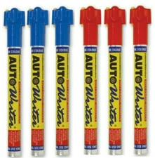 U.S. Chemical & Plastics AUTOWRITER PENS Blue & RED - 6 Pens (3 BLUE/3 RED)