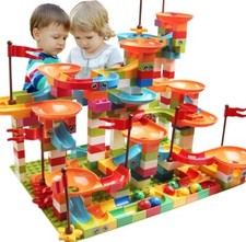 New Marble Run Blocks  DIY Big Bricks Set  Educational Gift for Kids