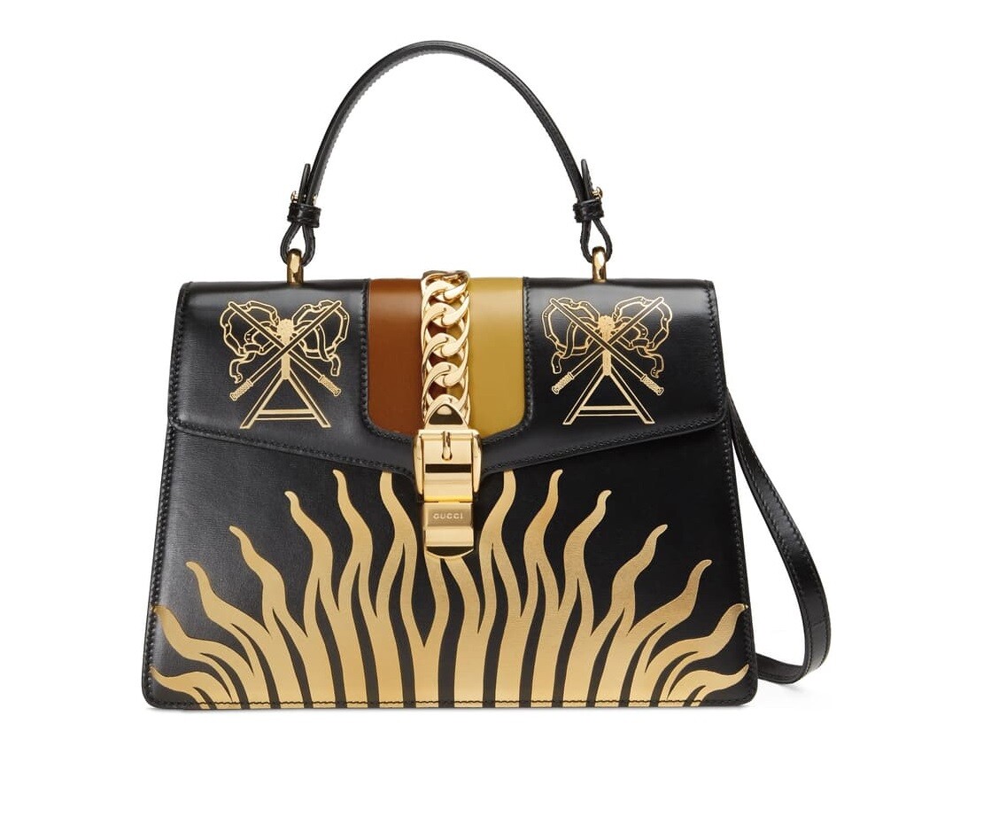 Gucci Black and Gold Signature Bag Gucci Gg Signature Black Gold-Hardware Padlock Top Handle Bag main image 3