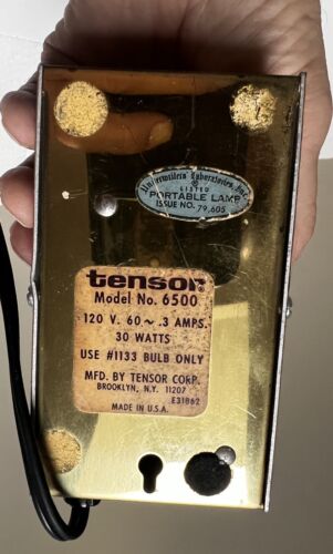 Vintage TENSOR MCM Articulating Portable Desk Lamp Gold Brown Model 6500 - Picture 11 of 11