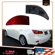 2x Red Lens Rear Bumper Reflector Light Lamp Kit For Lexus IS250 IS350 2006-2013