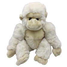 Cream White Monkey Chimp Sitting Soft Walmart Plush 18" Toy Lovey