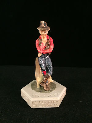 Sebastian Miniature SML-063D Farmer Farmer City Hexagon Base HUDSON 3898 SIGNED