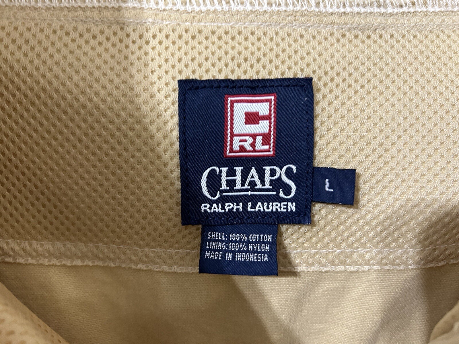 Vintage Chaps Ralph Lauren Utility Parka Jacket Hooded Tan Large thumbnail 7