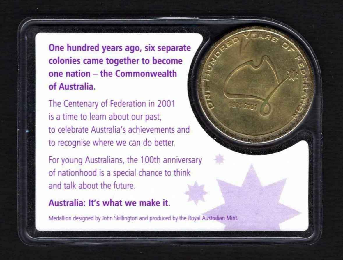 AUSTRALIA 1901-2001 Centenary of Federation Medallion | eBay