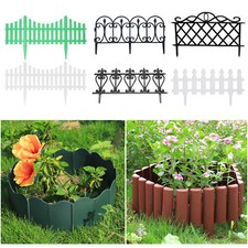 Garden Lawn Palisade Edging Border Wall Flowerbed Fence Picket Panels Plastic UK