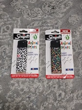 Scripto Premium Electronic Lighter ANIMAL PRINTS Push Button Ignition New 2 Pack