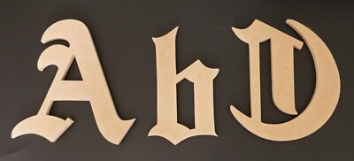 Alte englische Schrift MDF Zahlen Buchstaben - von 15 cm bis 50 cm hoch Kinderzimmer Hochzeit