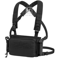 KRYDEX Tactical D3CRM Chest Rig 5.56 7.62 Rifle Pistol Mag Pouch Placard Black