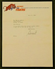 Ernie Harwell Signed Note