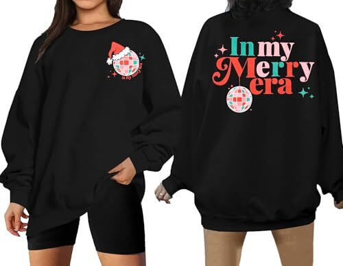 Christmas Sweatshirt for Women In My Merry Era Sweatshirts Large Black - Picture 1 of 6