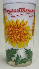 Chrysanthemum 5" Size Peanut Butter Glass Glasses Drinking Kitchen Mauzy 20-5