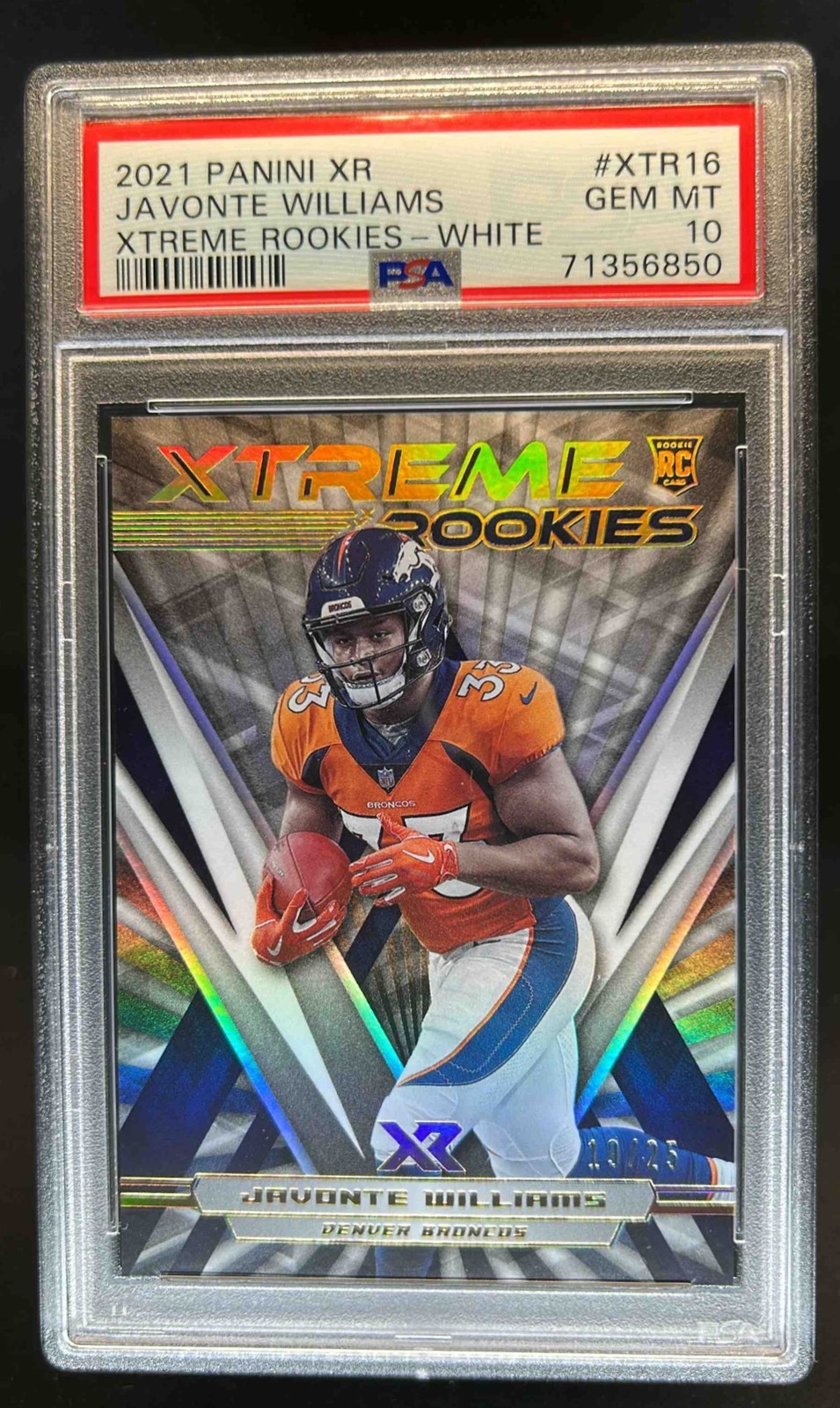 Javonte Williams Panini XR Xtreme Rookies #XTR16 White