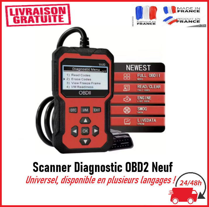 Valise Diagnostic Auto OBD2 Bluetooth pour Scanner et Diagnostiquer les Pannes Moteur