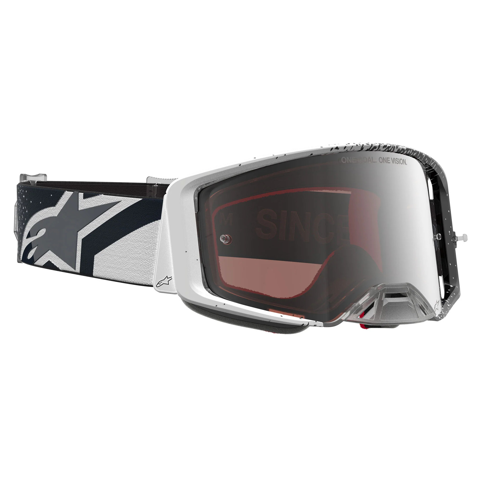 Alpinestars White/Black/Silver Supertech Hiten Goggles Mirror Size: One Size - Image 5
