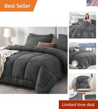 Queen Comforter Set, 7 Pieces Bed in a Bag Queen, Complete Bedding Set Includ...