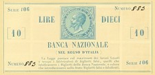 Italy - National Bank in the Kingdom of Italy 10 lire (Reproduction)