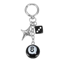 FüR Dice Keychain Charm, Schwarzer WüRfelballstern (WüRfel&Ball&Stern)