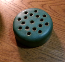 Vintage Primitive Arts & Crafts Pottery Flower Frog Mossy Green Matte Finish