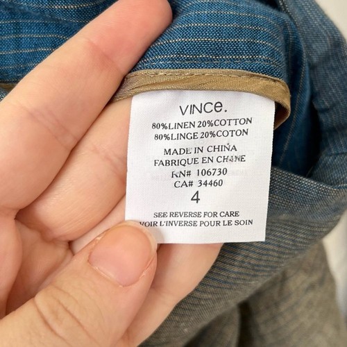 Vince Linen Cotton Ombre Skirt A-line Shimmery Gray Blue Size 4 - Picture 5 of 7