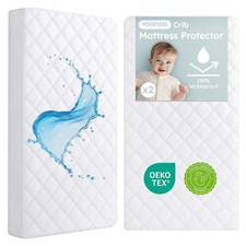 Waterproof Crib Mattress Protector 2 Pack Quilted Crib Mattress Pad Cover Ultra