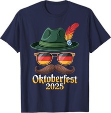 Lederhosen Oktoberfest German Face Glasses Unisex T-Shirt