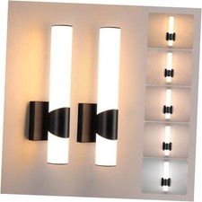 Wall Sconces Set of Two 15 inch 5CCT Dimmable Bathroom 15.5 Inch-2 Pack Black