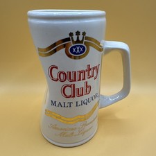 Vintage Country Club Malt Liquor Ceramic Dented Beer Stein Mug 5 1/2" Bar Decor