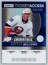 2021-22 UD Credentials #94 Kieffer Bellows Debut Ticket Access #/999