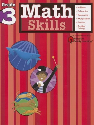 Math Skills: Grade 3 (Flash Kids Harcourt Family Learning)