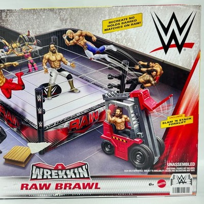WWE Wrekkin' Raw Brawl Wrestling Ring & Figures 2024 Mattel
