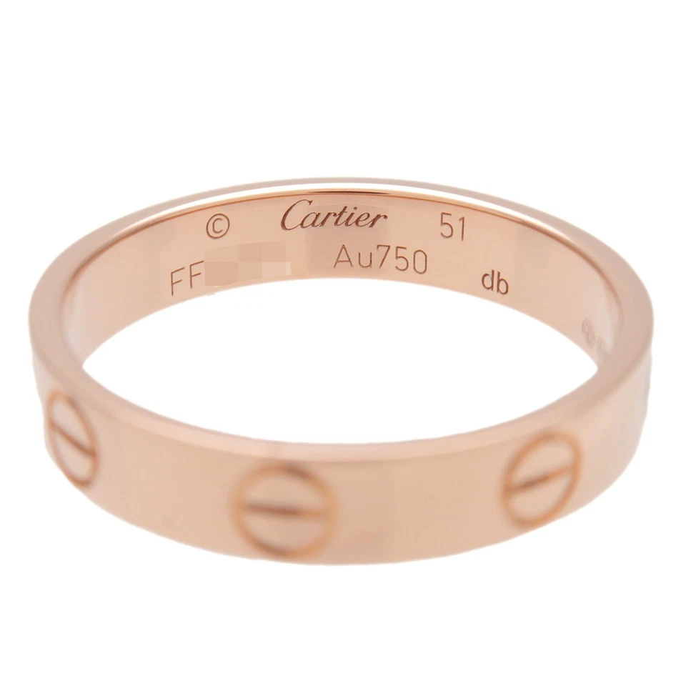 Mini anillo de amor Cartier #52 K18 750PG oro rosa US5,5 EU52 HK12,5 auténtico usado envío gratuito Foto 4 de 4
