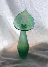 Vintage Heron Iridescent Green Jack In the Pulpit Vase