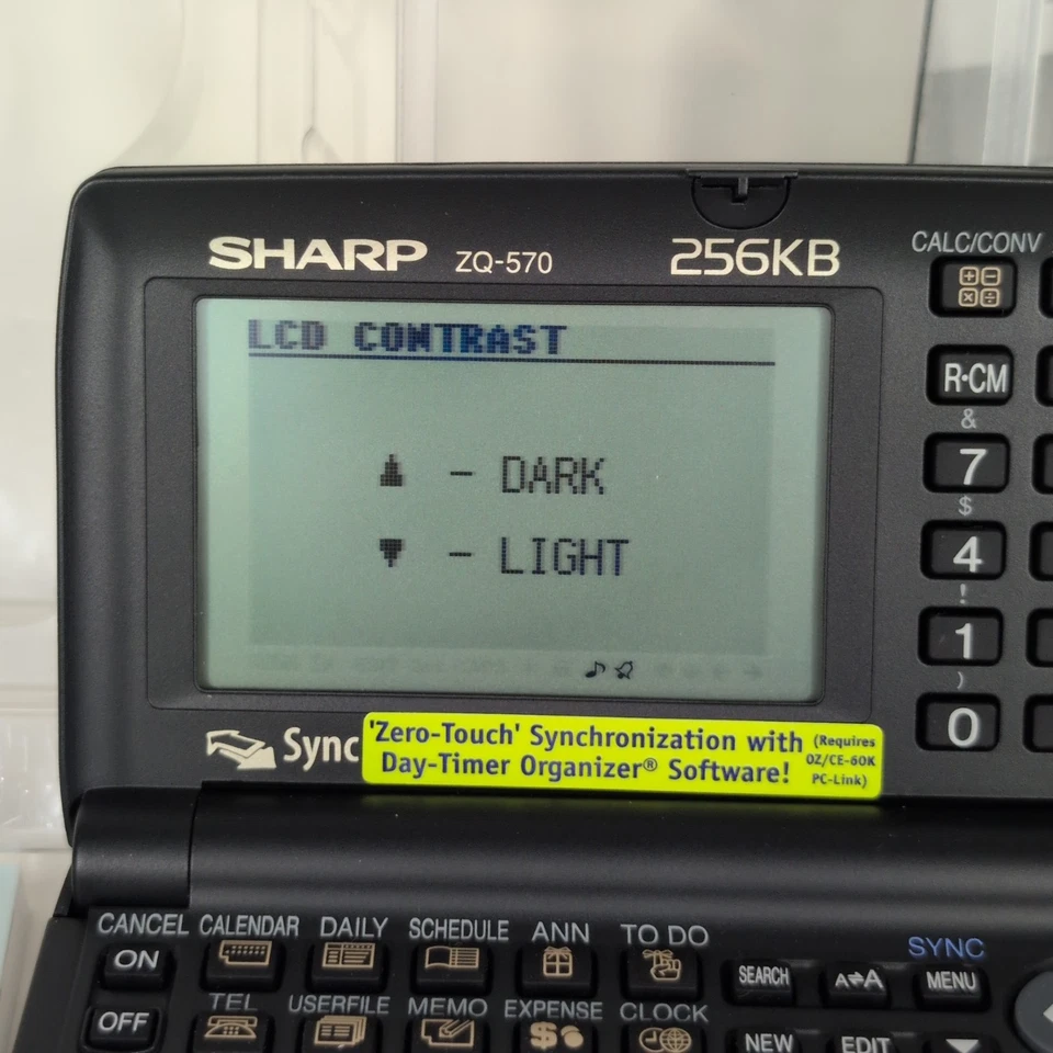 Sharp ZQ-570 Electronic Organizer 256KB PDA Computer W/ Box Manuals Vintage New - Bild 3 von 4