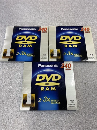 3 Panasonic DVD-RAM 240 Min 2-3x Speed LM-AD240LU New 9.4 GB