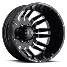 20x8.25 Vision 401 Rival Dually Rear Gloss Black Machined Wheel 8x170 (-145mm)