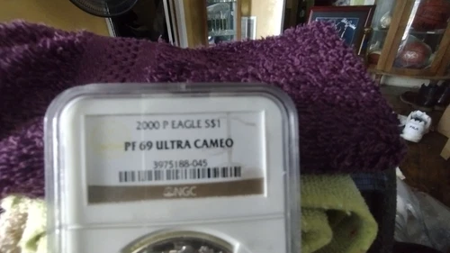 2000 P PROOF SILVER EAGLE NGC PF69 ULTRA CAMEO CLASSIC BROWN LABEL