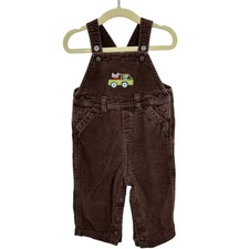Vintage Carters Brown Corduroy Overalls with Animals  Truck Embroidered Cute