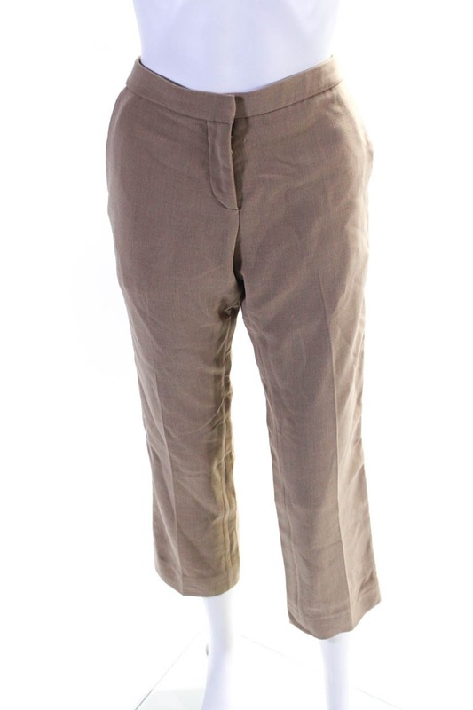 Marni Women's Flat Front Straight Leg Ankle Dress Pant Brown Size 38 LL19LL